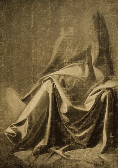 Draperiestudie, Zeichnung von Leonardo da Vinci, Kabinett der Zeichnungen und Drucke, Uffizien, Florenz von Leonardo da Vinci